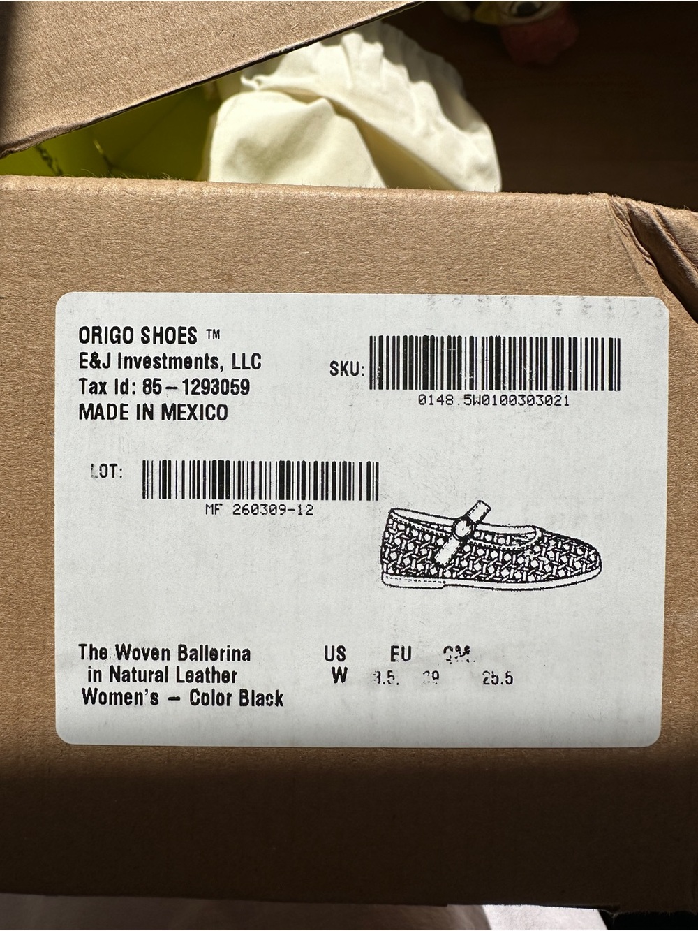 Women’s Black Mary Jane Anya’s Woven Ballet Flats - Picture 5 of 5